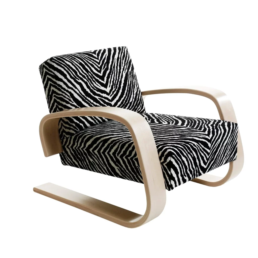 Artek 400 "Tankki" lepotuoli Zebra/koivu